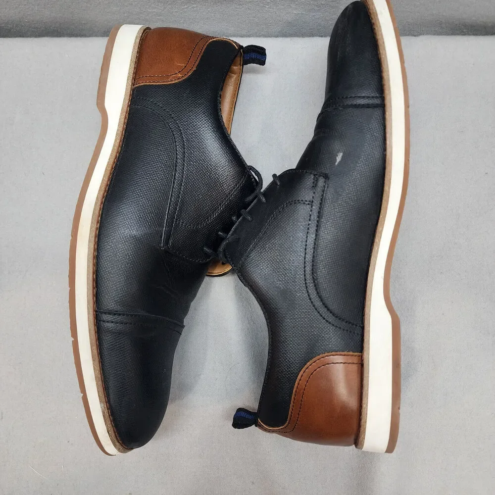 Steve Madden Men's Saverio‎ Casual Oxford Black Dress Shoes Lace Up Sz 10